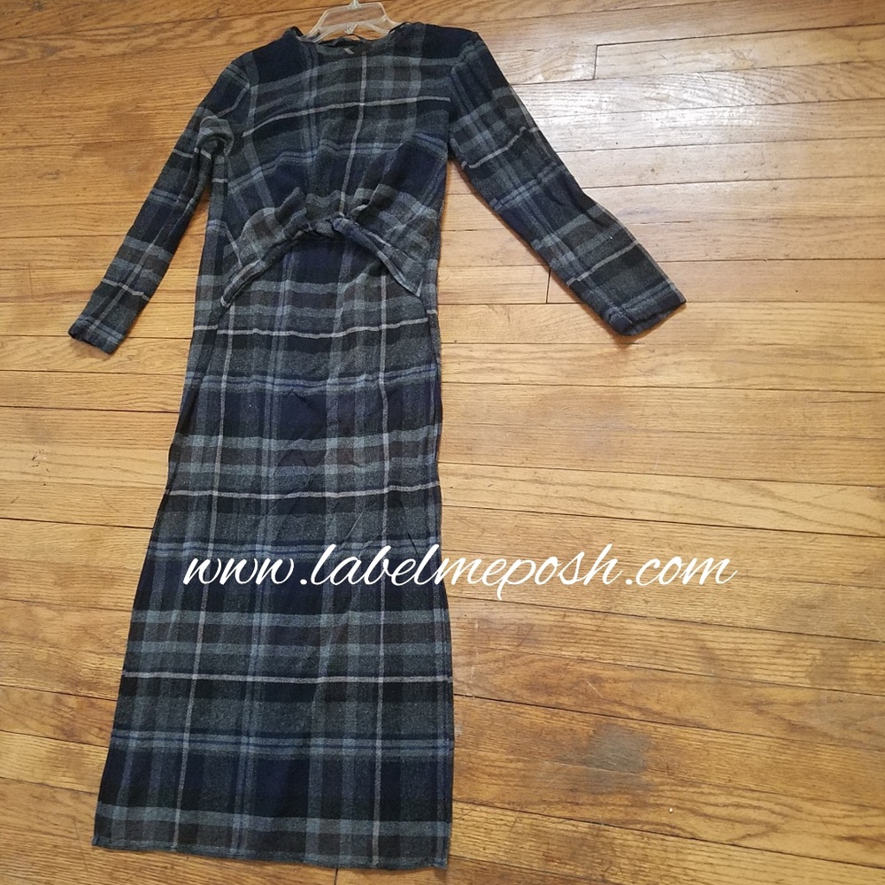 💨Zara High Low Plaid Top